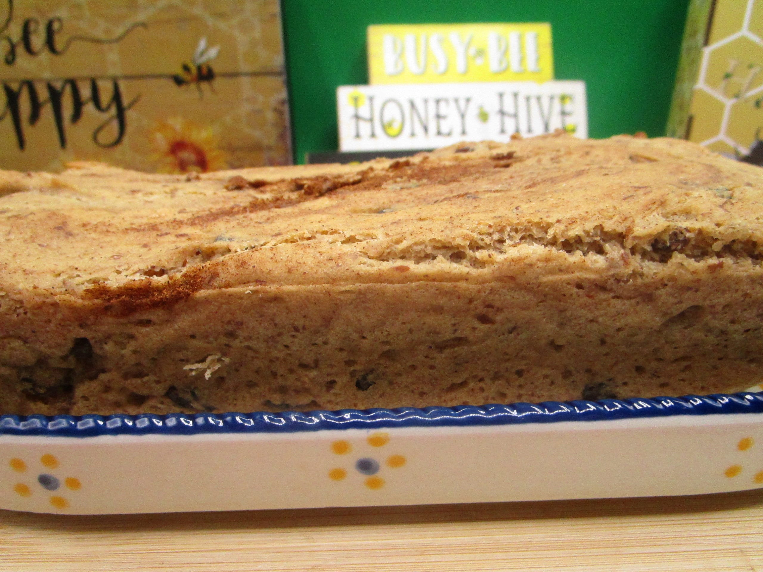 Gluten Free Protein Cinnamon Raisin Bread, Dairy Free, Nut Free, Vegan, Sugar Free Fitness Snack, Clean Eating Breakfast, Graduation Brunch