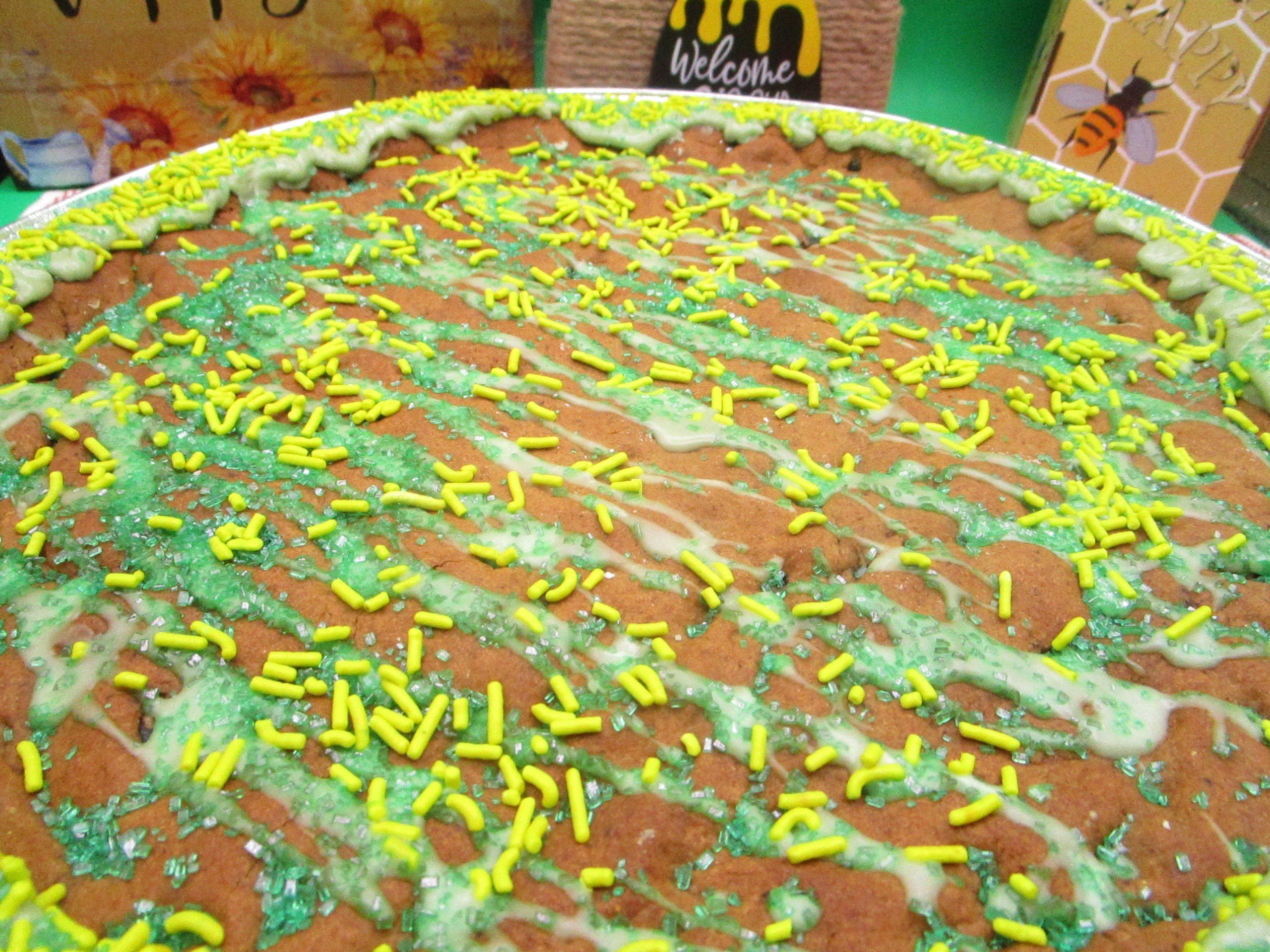 Gluten Free Cookie Cake, Chocolate Chip, Dairy Free, Egg Free, Nut Free, Vegan, Birthday Celebration, July 4th dessert, Funfetti, Reunions