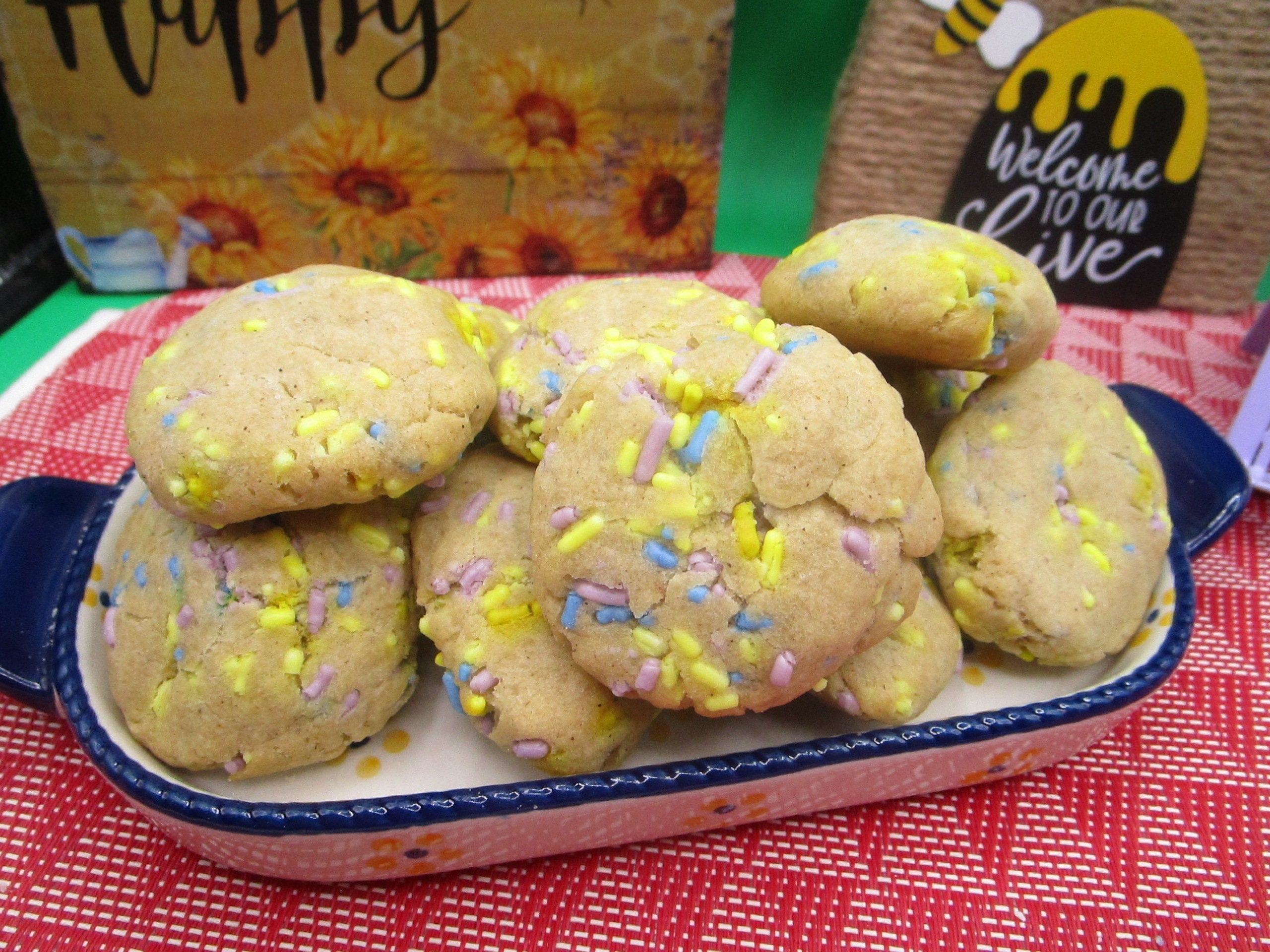 Gluten Free Sugar Cookies, Sprinkled, Dairy free, Egg Free, Nut Free, Oat Free, Vegan, Healthy snacks, school essentials, Lunchbox, Natural