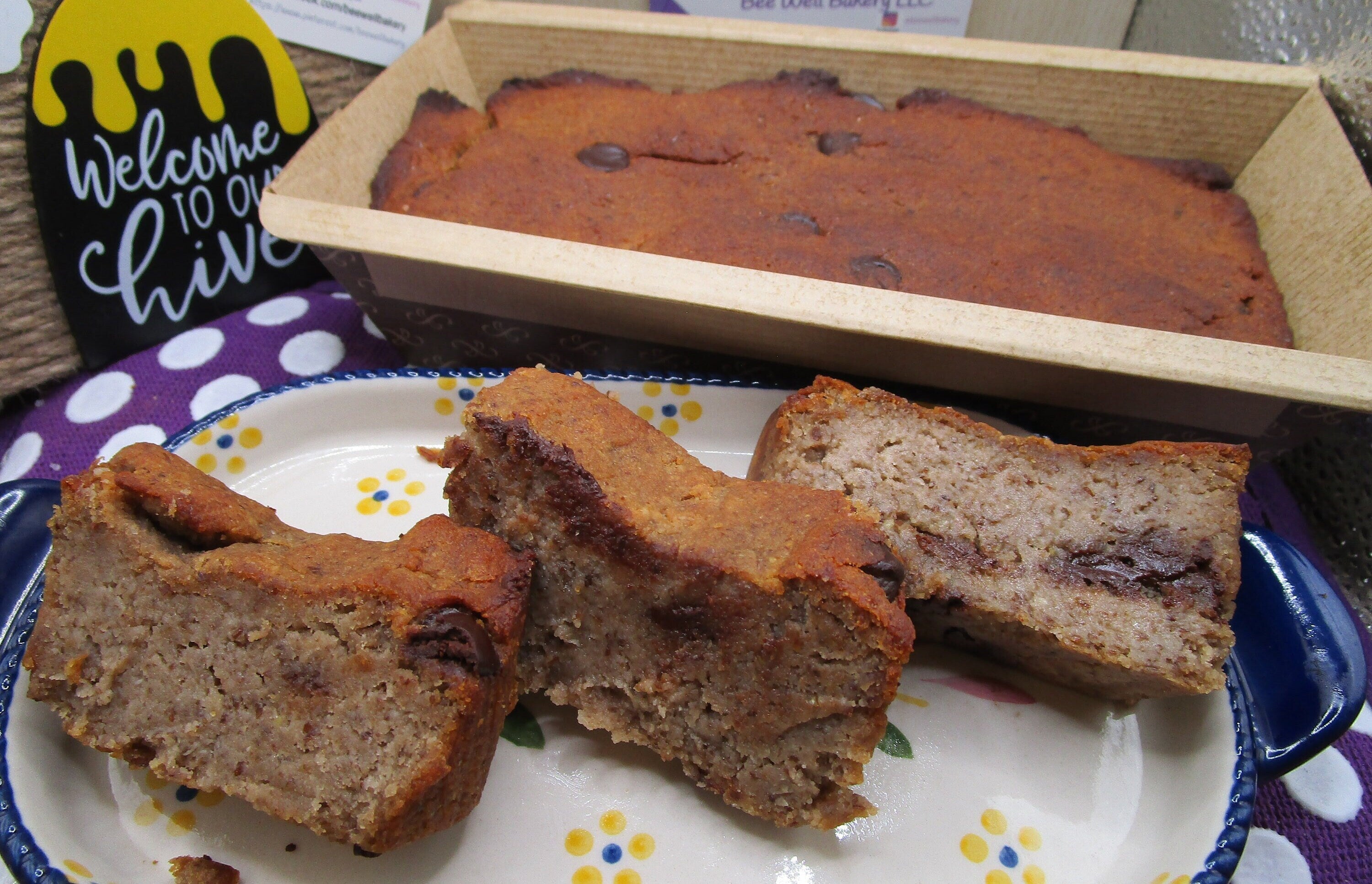 High Protein Banana Bread, Mocha Chip, Gluten Free, Dairy Free, Nut Free, Healthy Snack, Anabolic, Fitness Gifts, Vegan Collagen, Sugar Free
