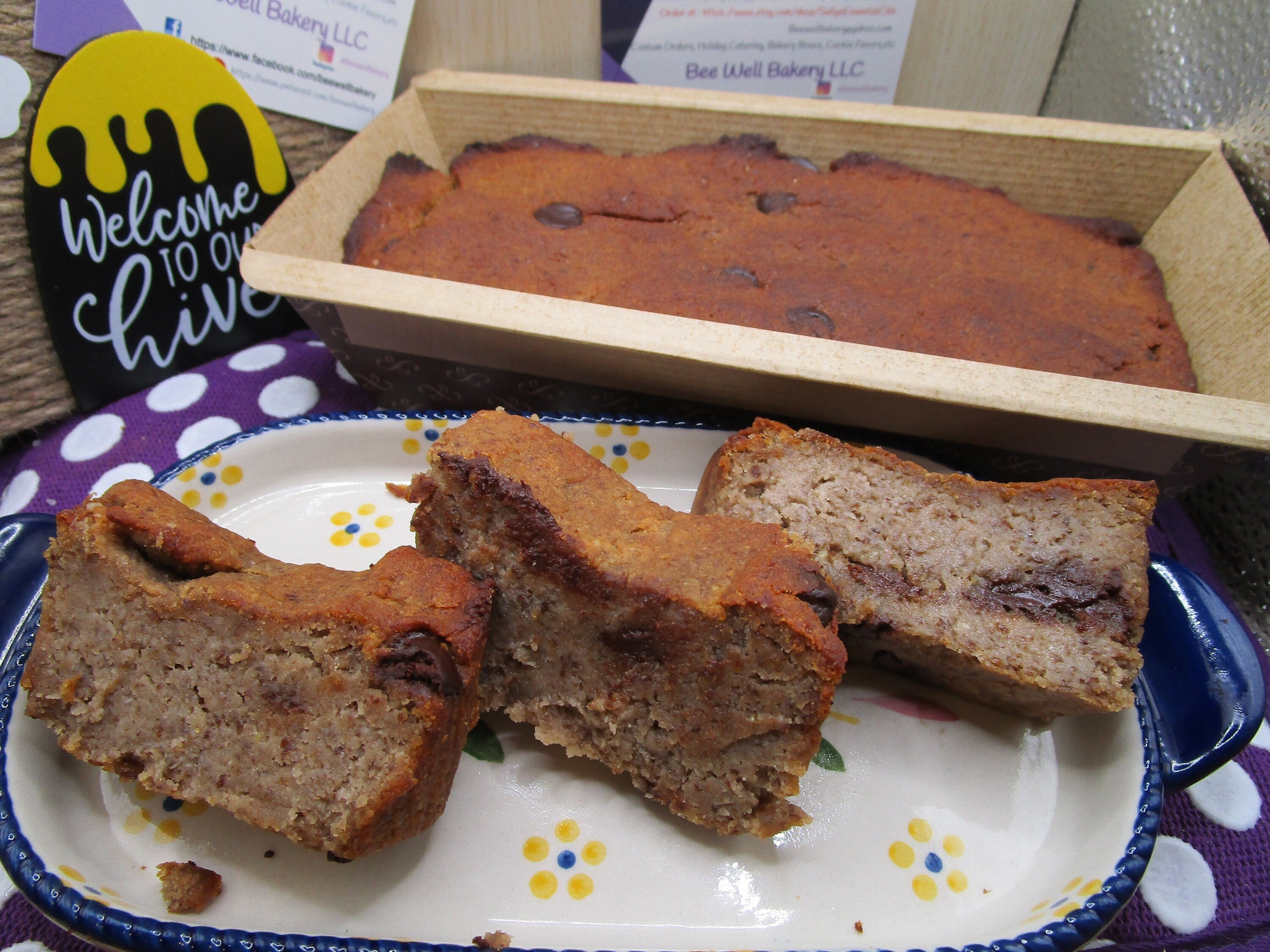 High Protein Banana Bread, Mocha Chip, Gluten Free, Dairy Free, Nut Free, Healthy Snack, Anabolic, Fitness Gifts, Vegan Collagen, Sugar Free