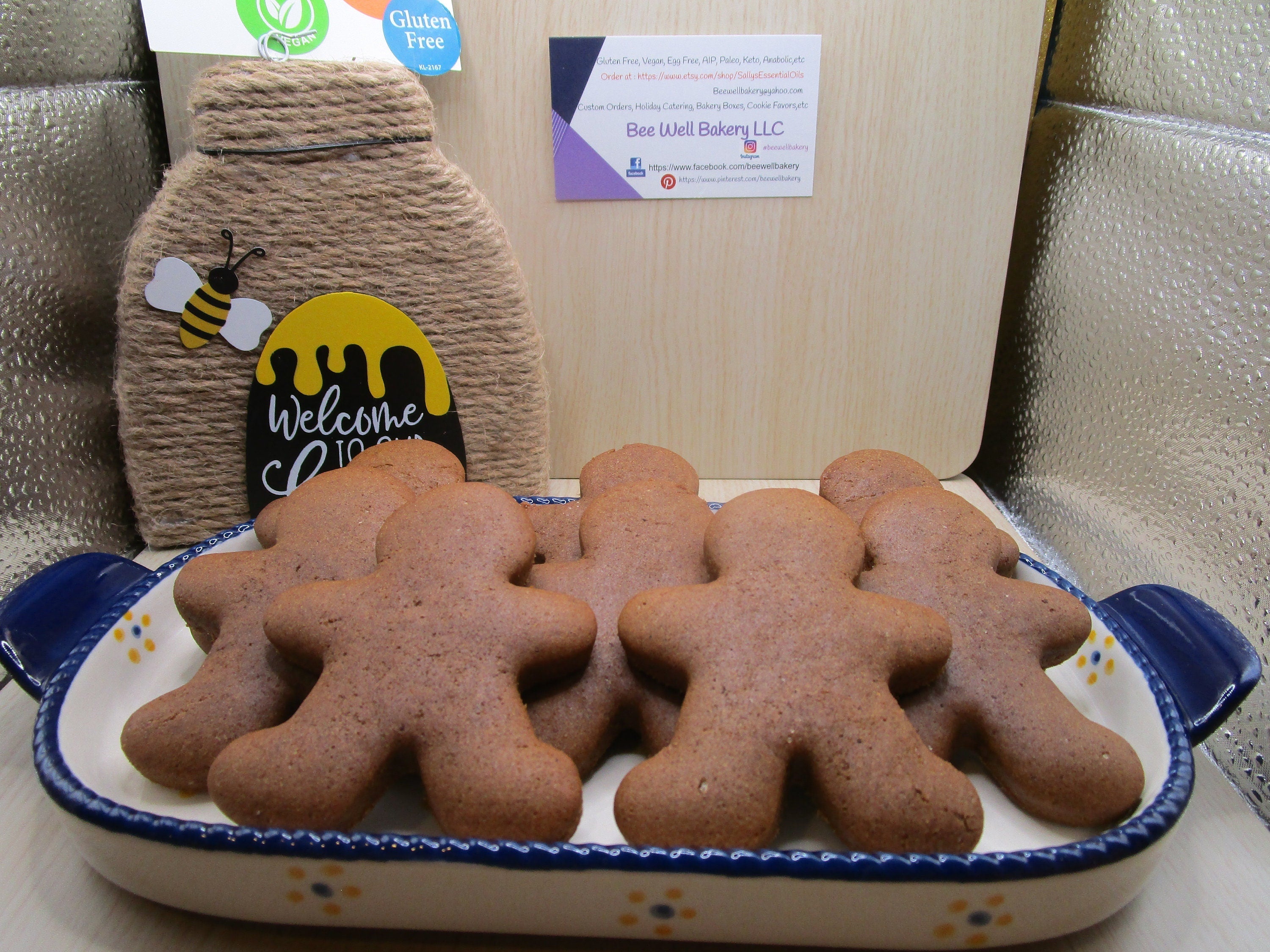 Gluten Free Gingerbread Cookies, No Refined Sugar, Vegan, Egg Free, Dairy Free, Oat Free, Nut Free, Healthy Snacks, Christmas, reduced sugar