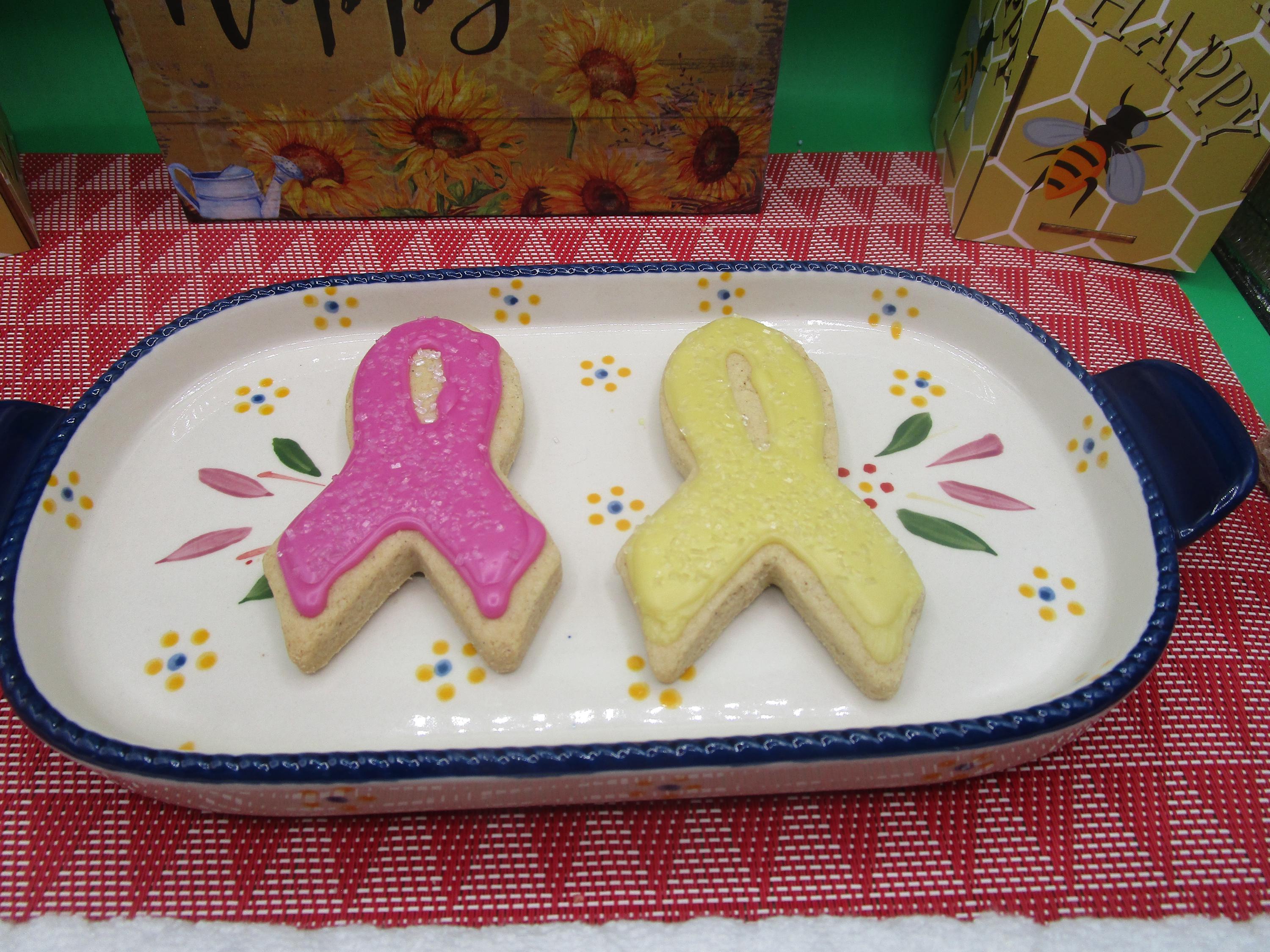 Gluten Free Sugar Cookies, Cancer Awareness Ribbon, Dairy Free, Egg Free, Vegan, Nut Free, Warrior Wellness Gift, Natural color, School Safe