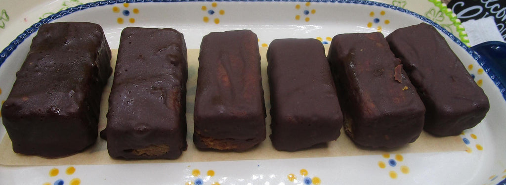 Chocolate Covered Peanut Butter Cookie Bar, Gluten Free, Dairy Free, Vegan Candy, Clean Eating Snack, Maple Sugar, Birthday Gift, July 4th