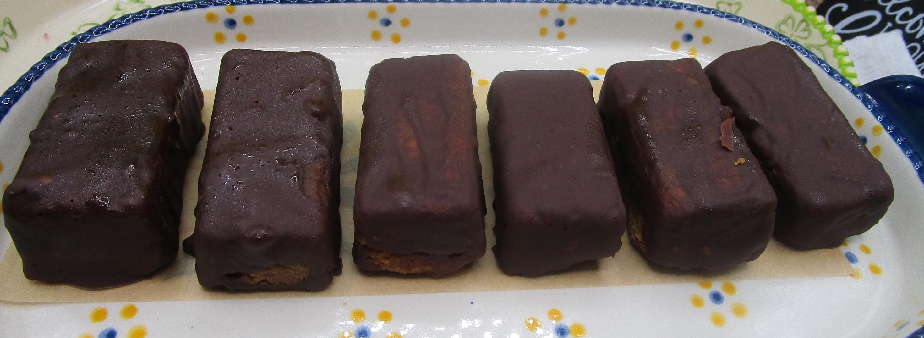 Chocolate Covered Peanut Butter Cookie Bar, Gluten Free, Dairy Free, Vegan Candy, Clean Eating Snack, Maple Sugar, Birthday Gift, July 4th