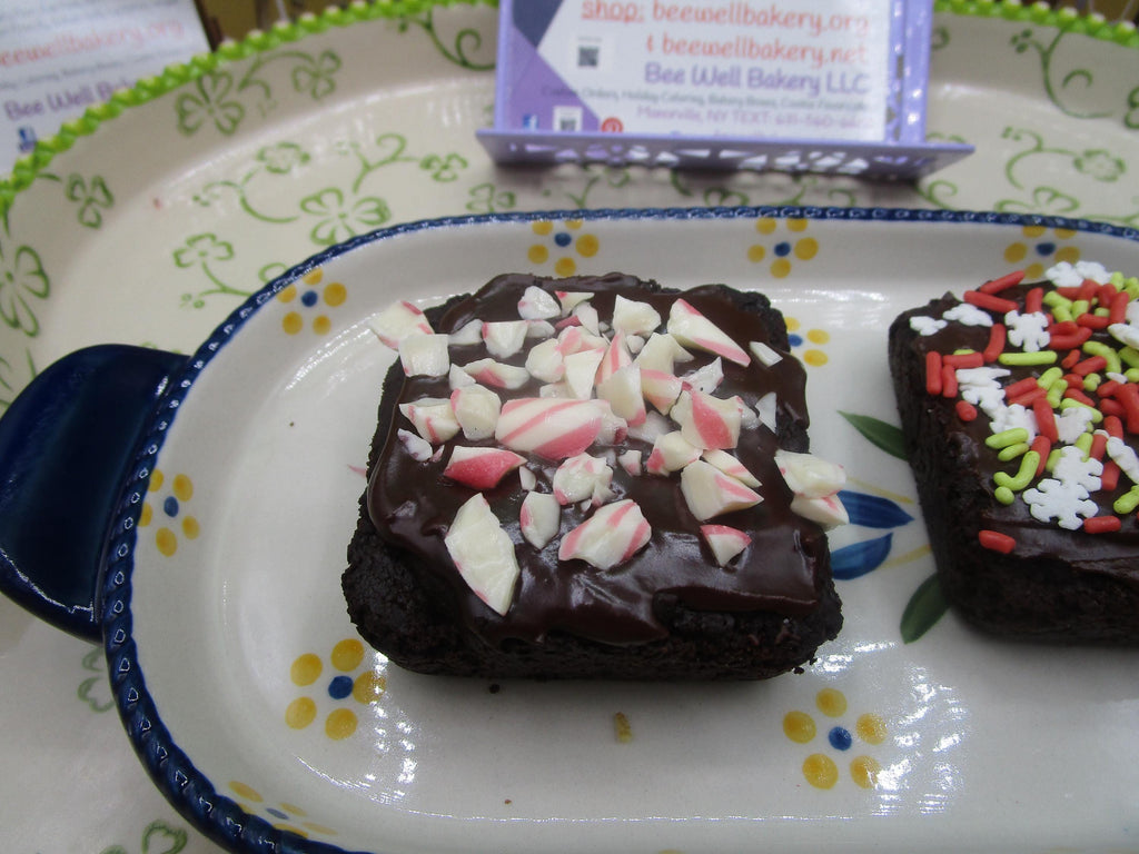 Gluten Free Brownies, Iced, Christmas, Thanksgiving, Dairy Free, Vegan, Egg Free, Nut Free, Holiday Gifts, Plant Based Sprinkles, Desserts