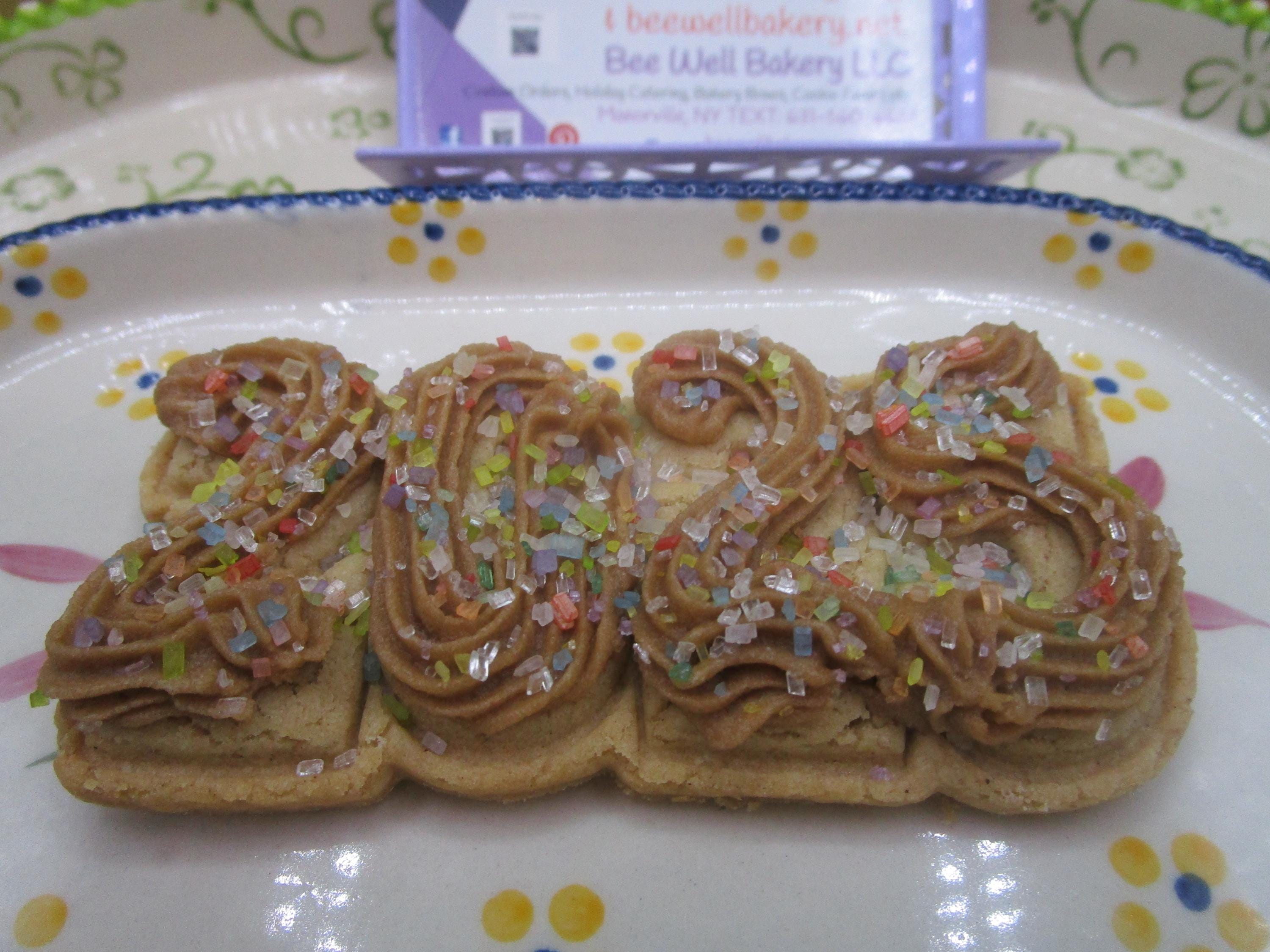 Gluten Free Sugar Cookies, Happy New Year, Dairy Free, Egg Free, Vegan, Nut Free, Times Square, Celebration, Party Favor, Maple Iced, Gifts