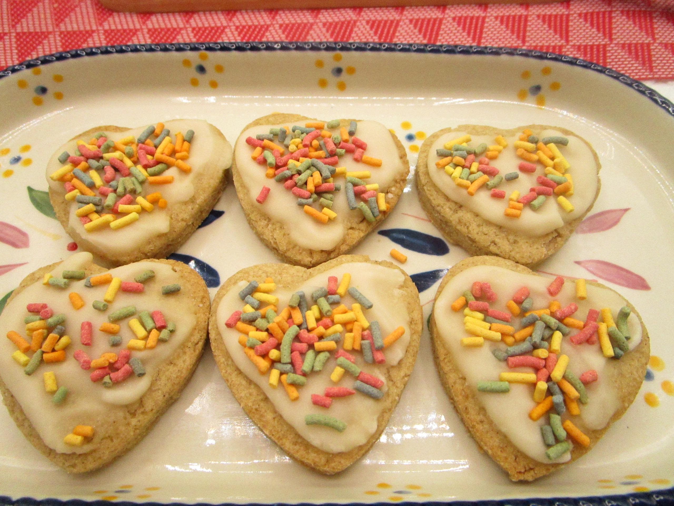 Sugar Free Cookies, Hearts, Gluten Free, Dairy Free, Vegan, Nut Free, Low Calorie, Wedding Dessert, Engagement, Love, Mother's Day Gifts