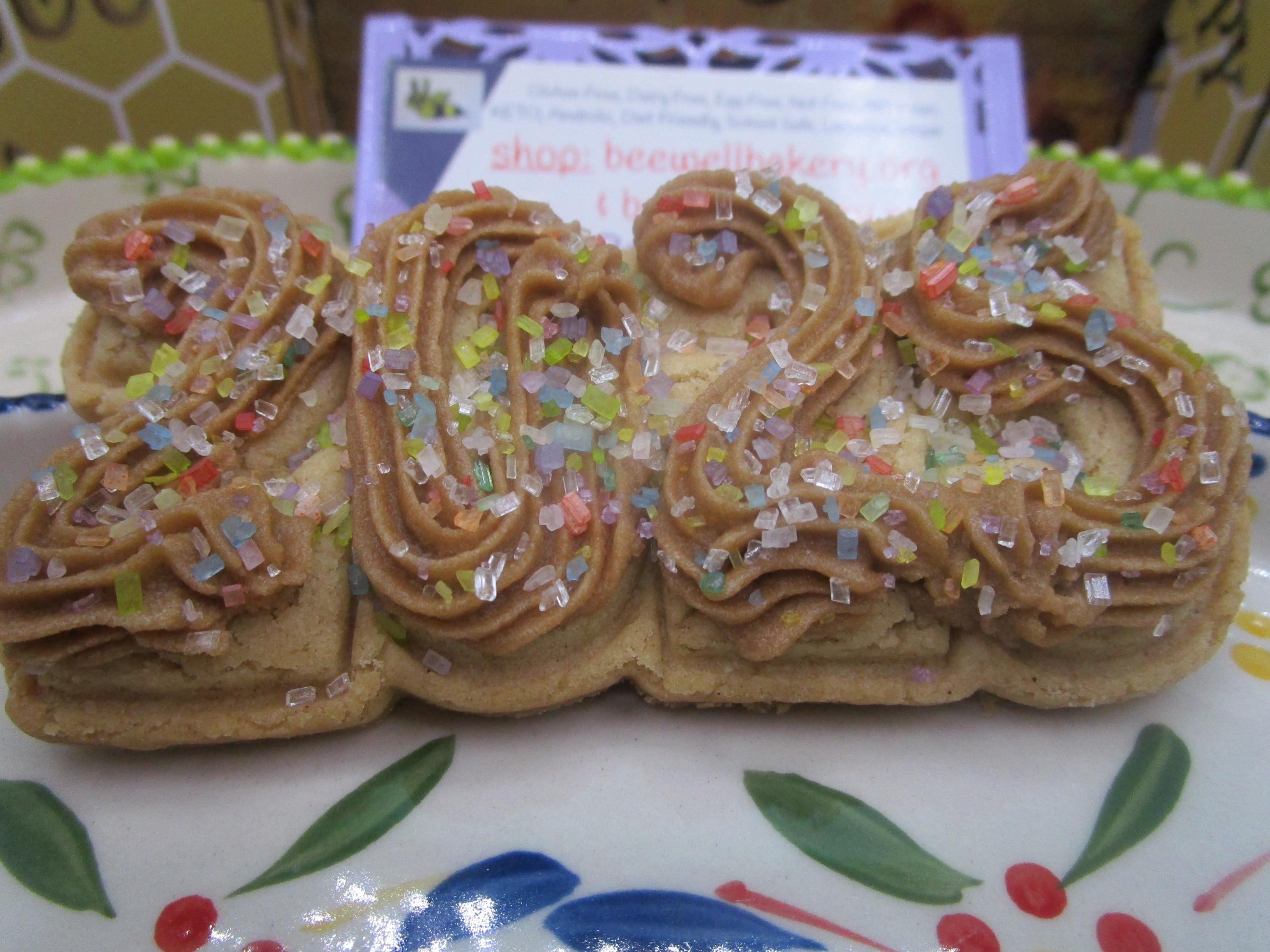 Gluten Free Sugar Cookies, Happy New Year, Dairy Free, Egg Free, Vegan, Nut Free, Times Square, Celebration, Party Favor, Maple Iced, Gifts