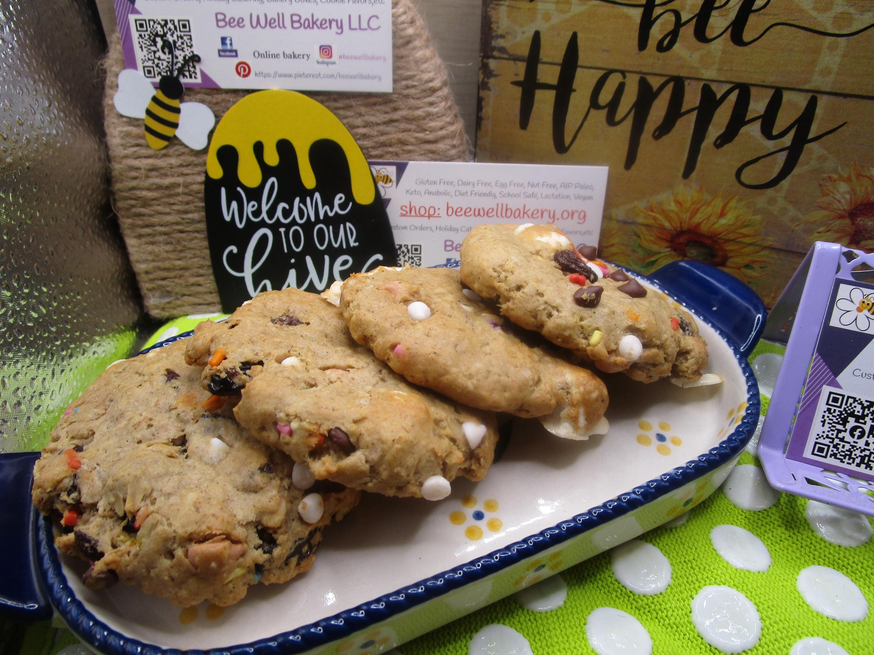Gluten Free Kitchen Sink Cookies, Dairy Free, Sulfite Free, Vegan, Egg Free, Healthy Snacks, Birthday Gift, Valentine's Day, Easter Desserts