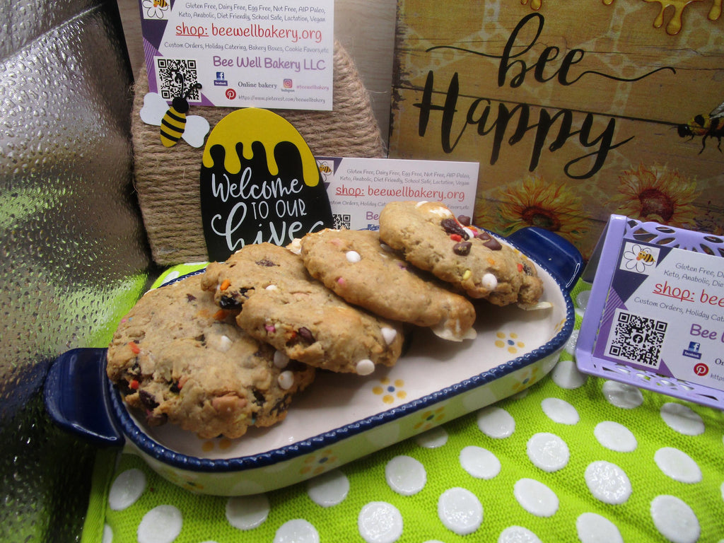 Gluten Free Kitchen Sink Cookies, Dairy Free, Sulfite Free, Vegan, Egg Free, Healthy Snacks, Birthday Gift, Valentine's Day, Easter Desserts