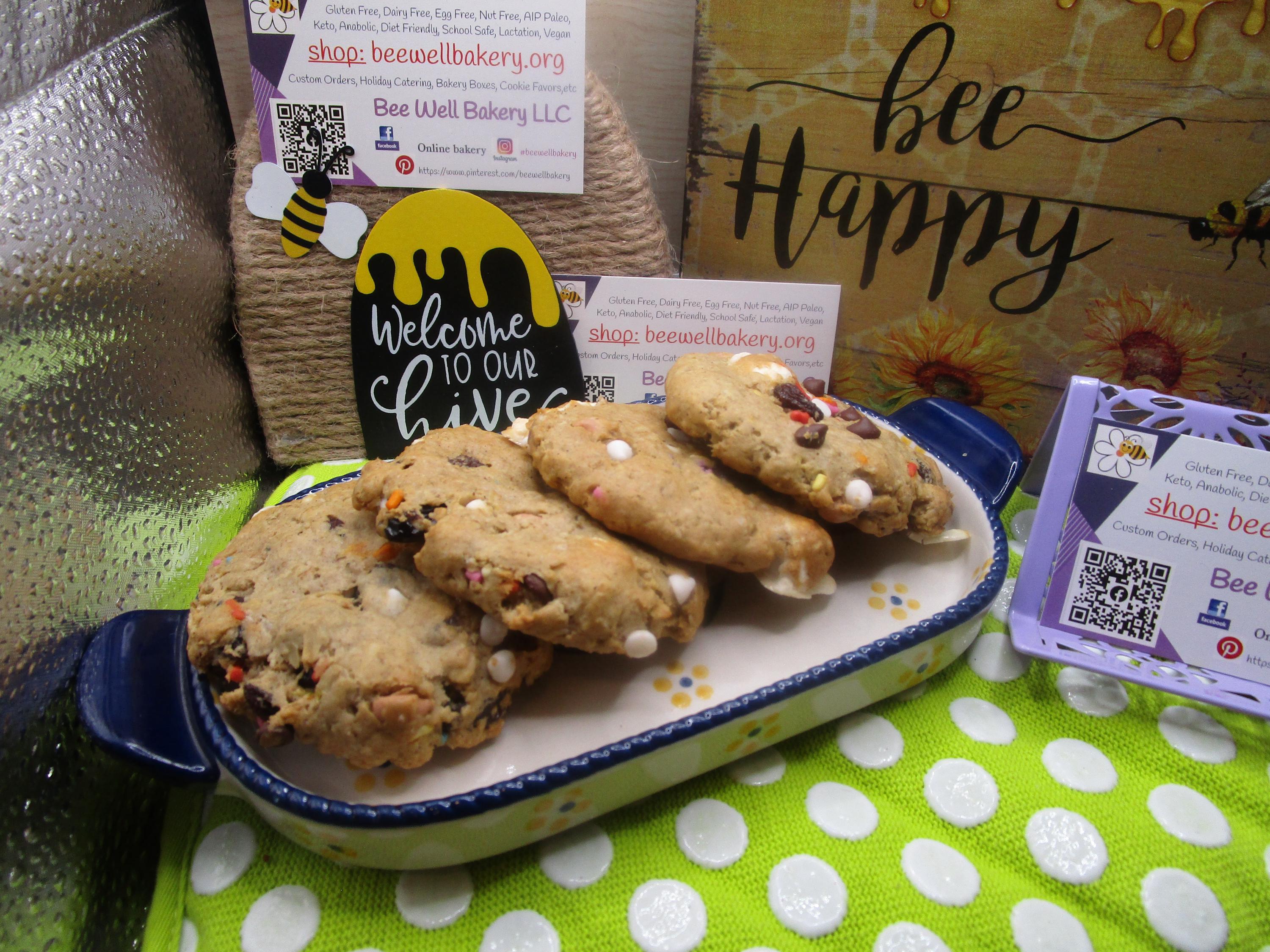 Gluten Free Kitchen Sink Cookies, Dairy Free, Sulfite Free, Vegan, Egg Free, Healthy Snacks, Birthday Gift, Valentine's Day, Easter Desserts