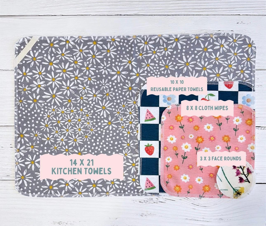 Reusable Paper Towels--Bluebirds