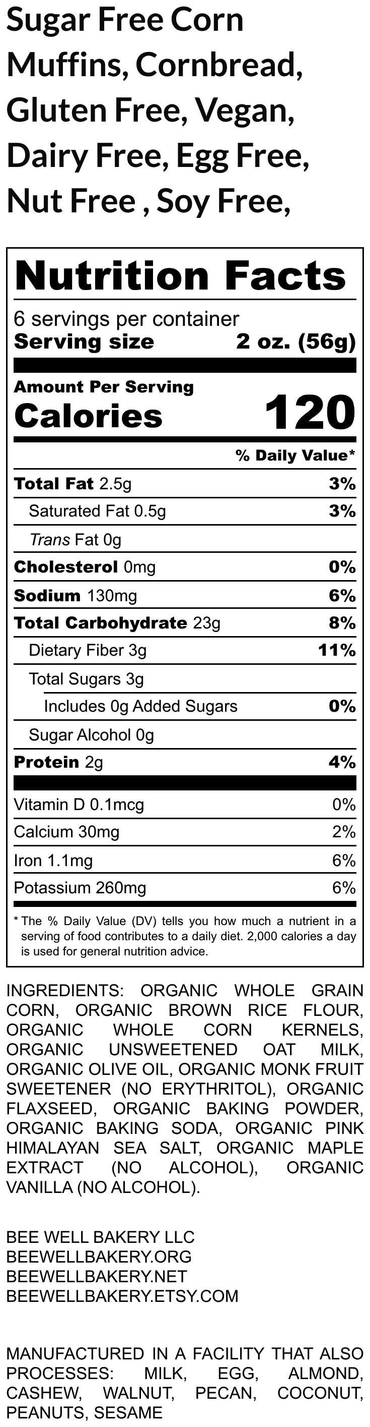 Sugar Free Corn Muffins, Dairy Free, Vegan, Egg Free, Nut Free, Healthy Snacks, BBQ side, low Fat, Easter Brunch, Mother's Day, Father's Day