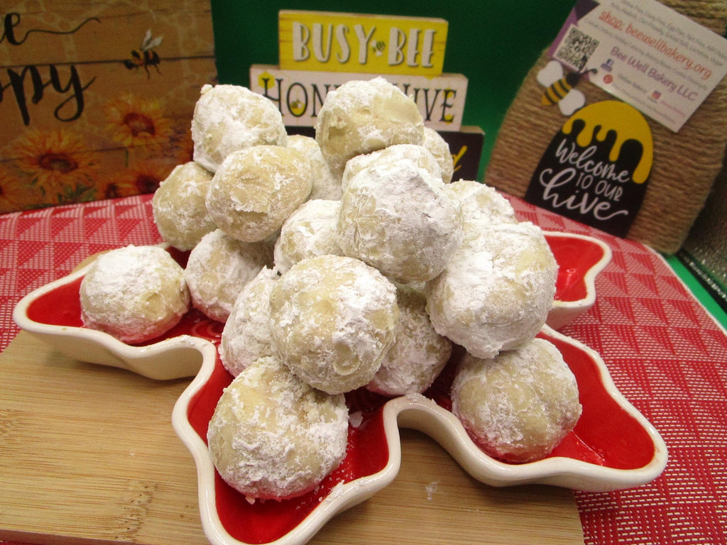Gluten Free Mexican Wedding Cake Cookies, Dairy Free, Egg Free, Vegan, Father's Day Gift, Healthy Snacks, Russian Teacake, Pecan Melt aways