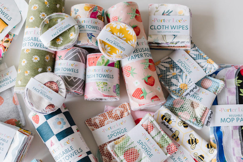 Reusable Paper Towels--Blue Buffalo Check
