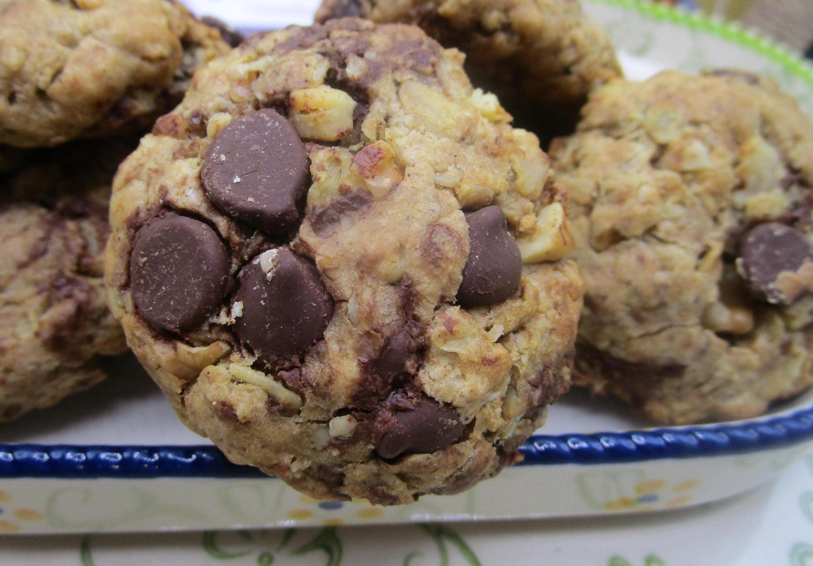 Sugar Free Dark Chocolate Walnut Oat Cookies, Gluten Free, Vegan, Dairy Free, Birthday Gifts, Low Calorie Snacks, Graduation, July 4th Party