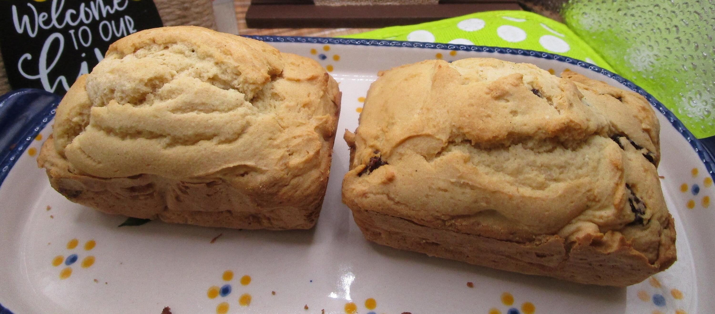 Sugar Free Biscuit Loaf, Gluten free, Dairy Free, Vegan, Erythritol Free, Low Calorie snack, Graduation Brunch, Cinnamon Raisin, Tea Party,