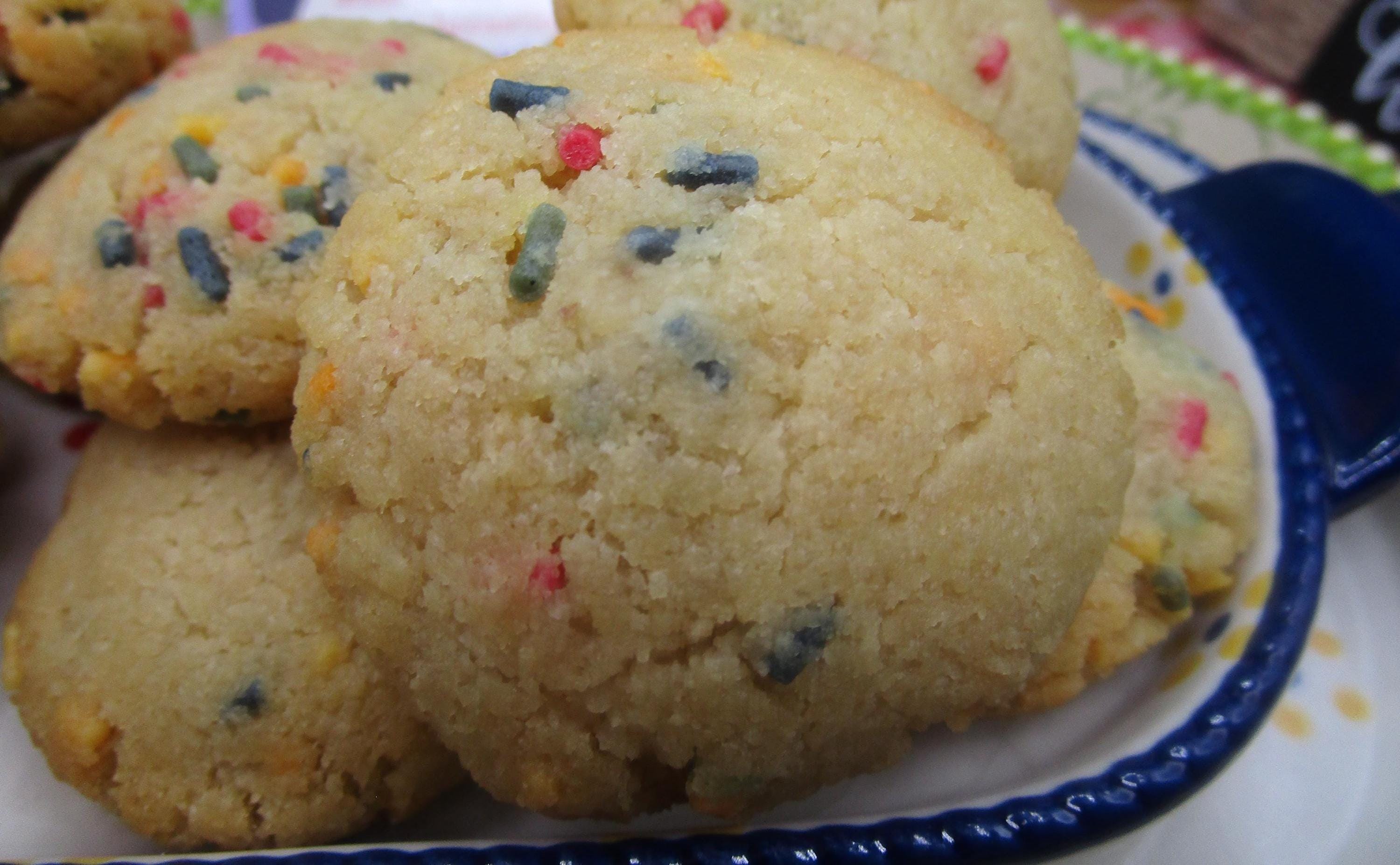 KETO Sugar Cookies, Vanilla Birthday Cake, Gluten Free, Grain free, Sugar Free, Vegan, Dairy Free, Low Carb Snacks, Graduation Party,