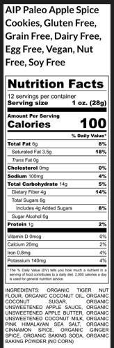 AIP Paleo Cookies, Apple Spice, Gluten Free, Dairy Free, Grain Free, Vegan, Tiger Nut Flour Snacks Autoimmune Protocol, Wellness Desserts