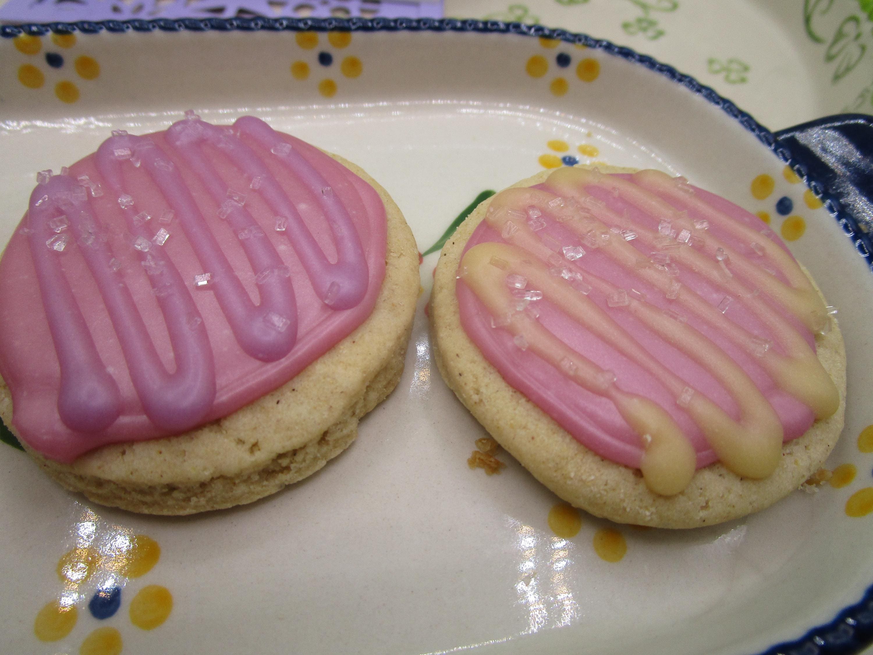 Gluten Free Iced Sugar Cookies, Button Size, Dairy Free, Vegan, Nut Free, Lemon, Smores, Birthday cake, Graduation Party, July 4th Dessert