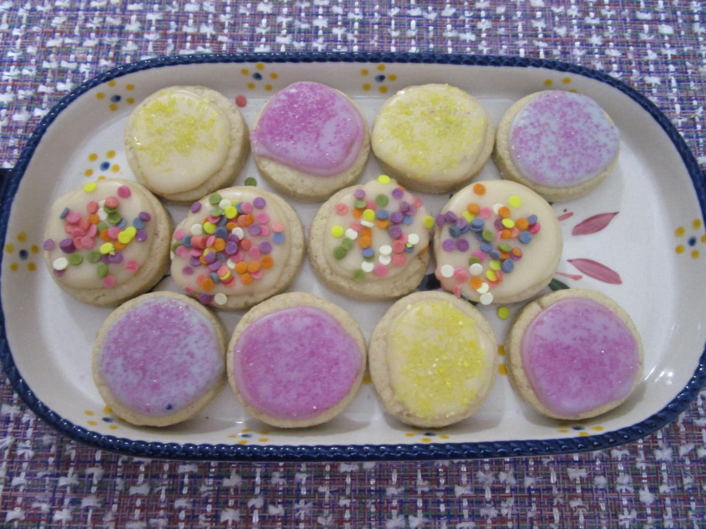 Gluten Free Iced Sugar Cookies, Button Size, Dairy Free, Vegan, Nut Free, Lemon, Smores, Birthday cake, Graduation Party, July 4th Dessert