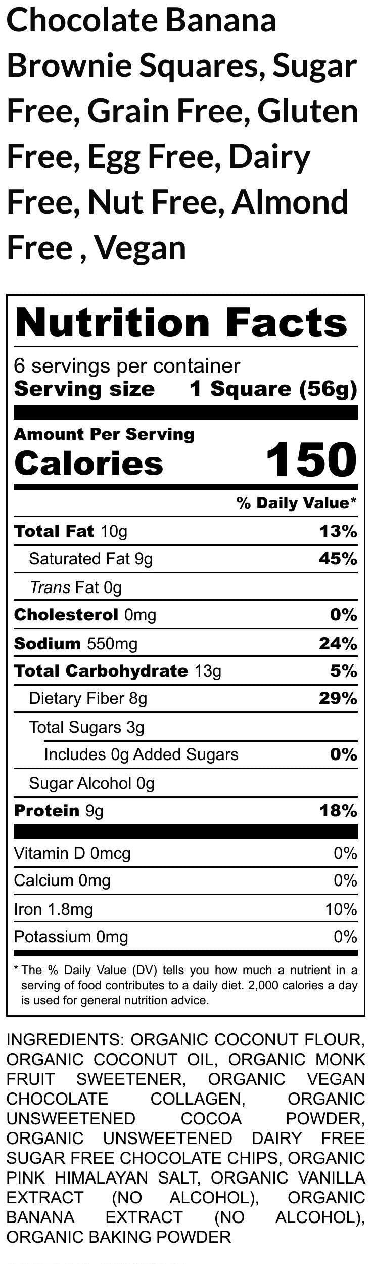 Keto Brownie, Banana Chocolate Chip, Sugar Free, Gluten Free, Dairy Free, Grain Free, Vegan, Nut Free, Low Carb desserts, graduation, July 4
