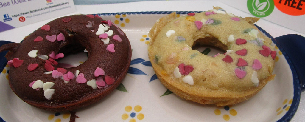 Gluten Free Donuts, Valentine Hearts, Dairy Free, Nut Free, Vegan, Vanilla, Chocolate, Wedding, Anniversary, Love Gifts, School Safe snacks