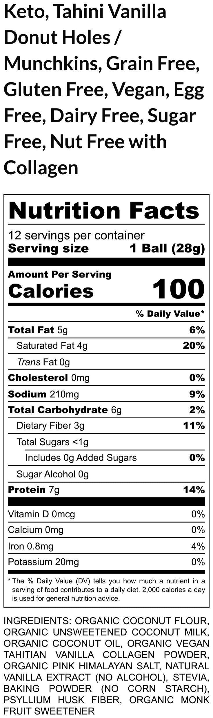 Keto Donut Hole, Gluten Free, Grain Free, Vegan, Dairy Free, Sugar Free, Protein Enriched, Low Carb Snack, Salt Caramel, Healthy Easter Gift
