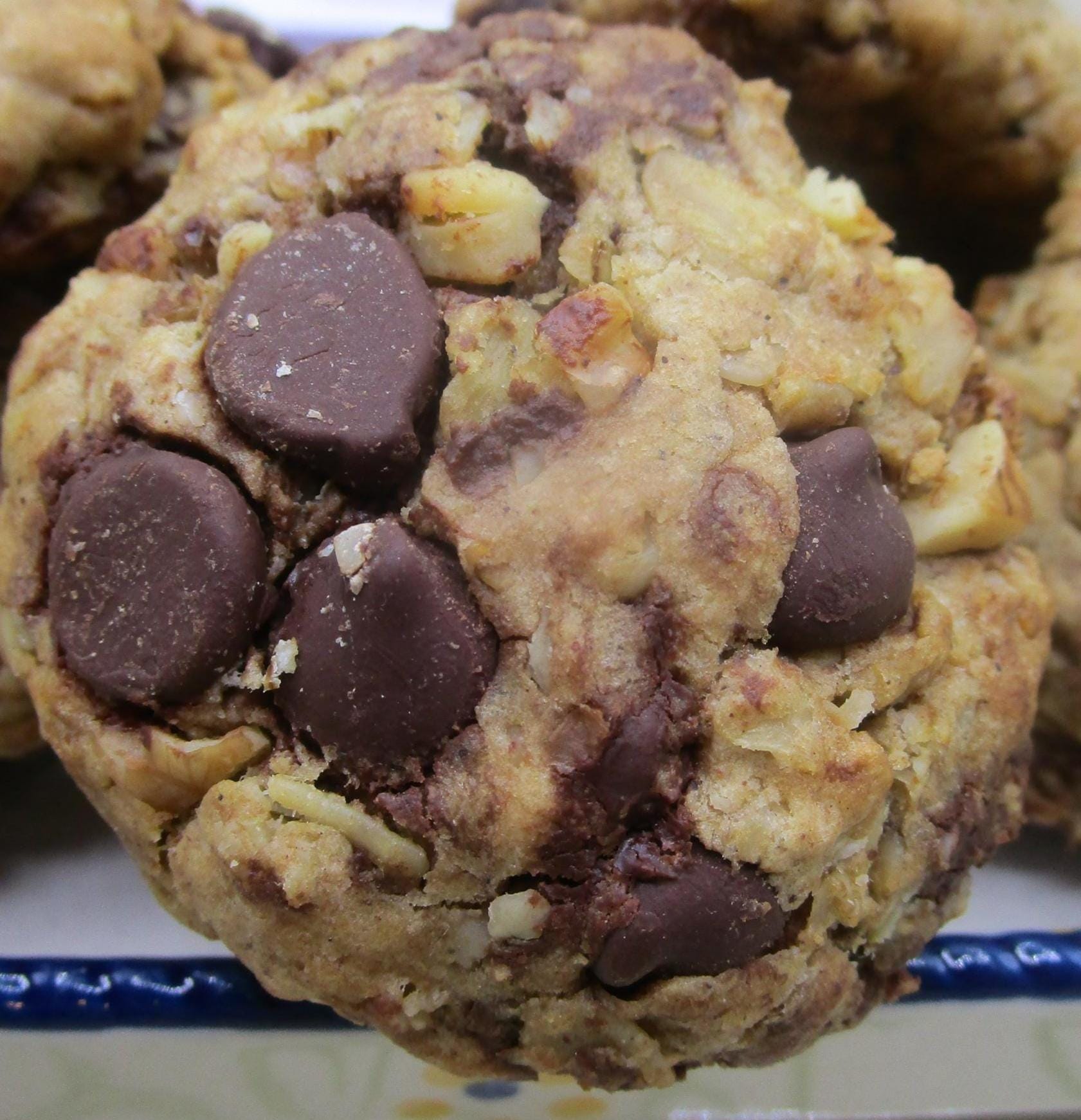 Sugar Free Dark Chocolate Walnut Oat Cookies, Gluten Free, Vegan, Dairy Free, Birthday Gifts, Low Calorie Snacks, Graduation, July 4th Party