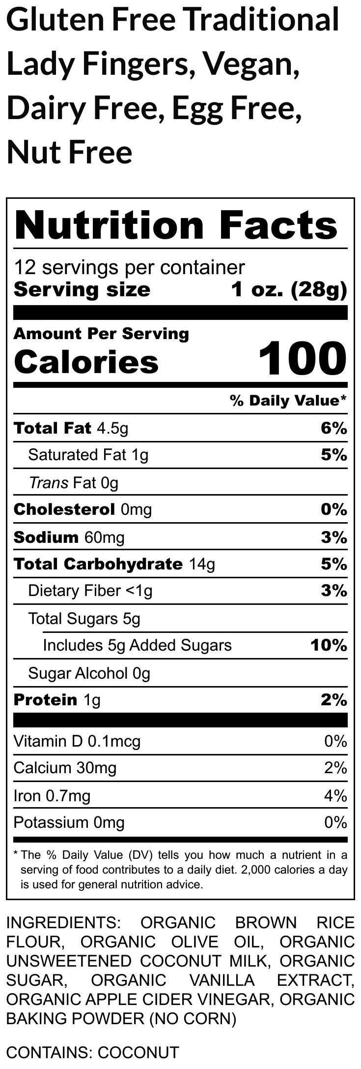 Gluten Free Lady Finger, Dairy Free, Egg Free, Vegan, Pastry, Biscuit, Tiramisu, Italian cookie, Oat Free snack, Sugar Free dessert, Wedding