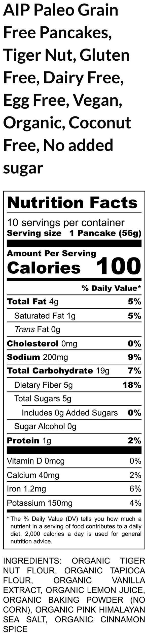 AIP Paleo Pancakes, Grain Free, Gluten Free, Vegan, Egg Free, Dairy Free, Coconut Free, No Sugar, Autoimmune Protocol Breakfast, Tiger Nut