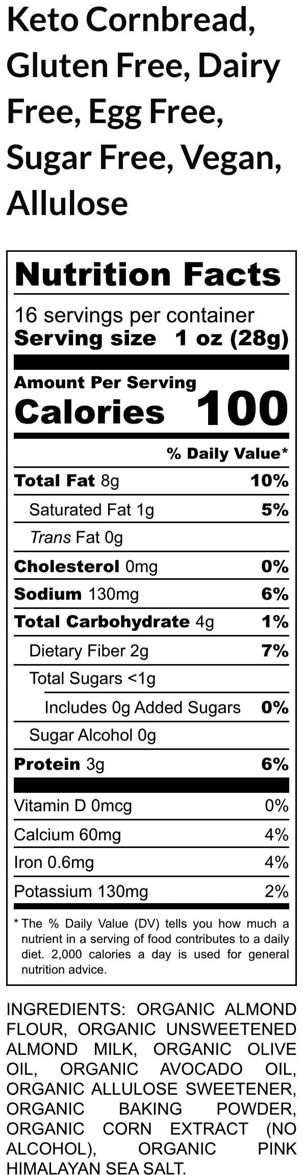 Keto Sweet Cornbread, Gluten & Sugar-Free, Vegan BBQ Snack, Game Day Side, Grain Free, Dairy Free, Low Carb, Fitness Gift, BBQ Season Snacks