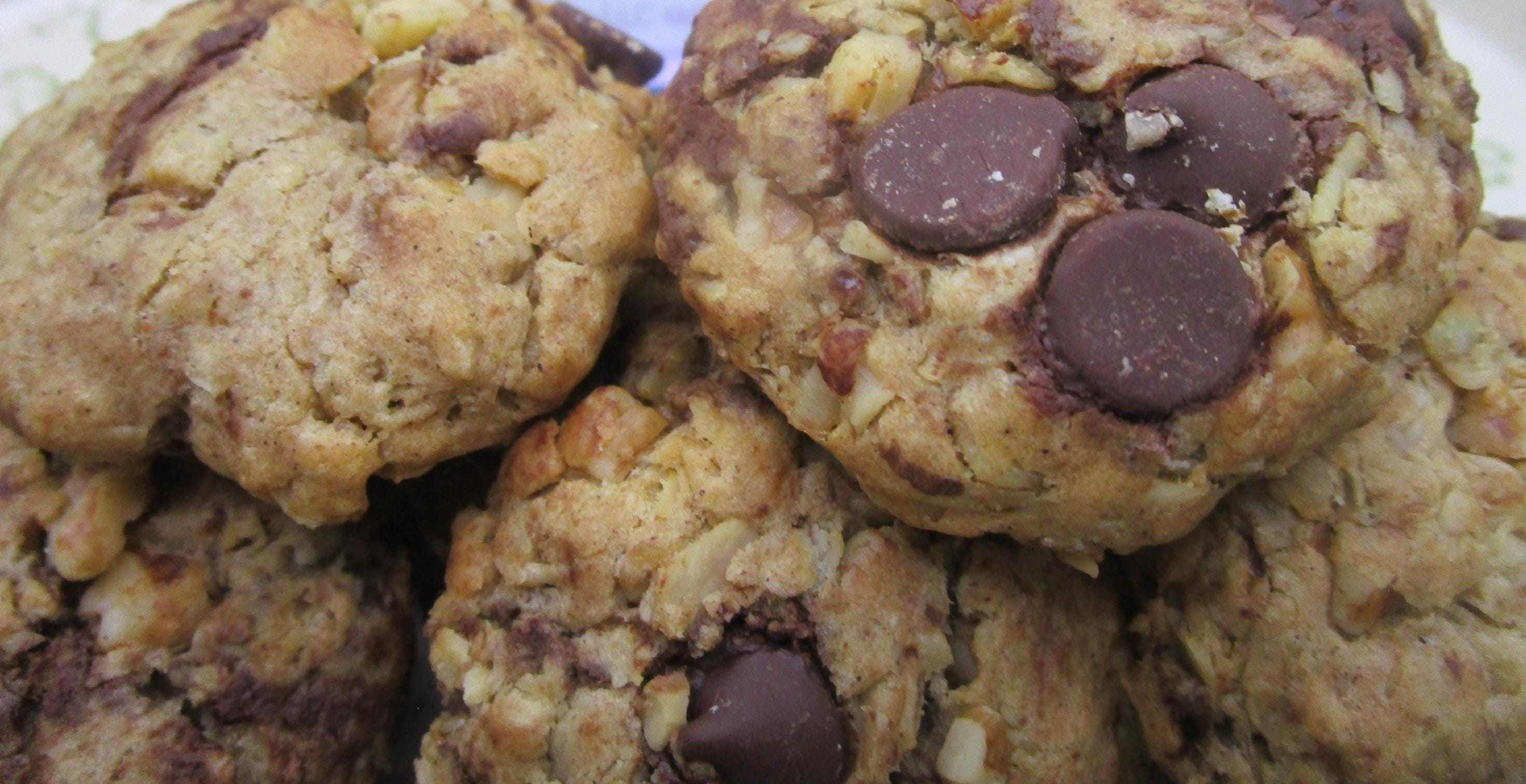 Sugar Free Dark Chocolate Walnut Oat Cookies, Gluten Free, Vegan, Dairy Free, Birthday Gifts, Low Calorie Snacks, Graduation, July 4th Party