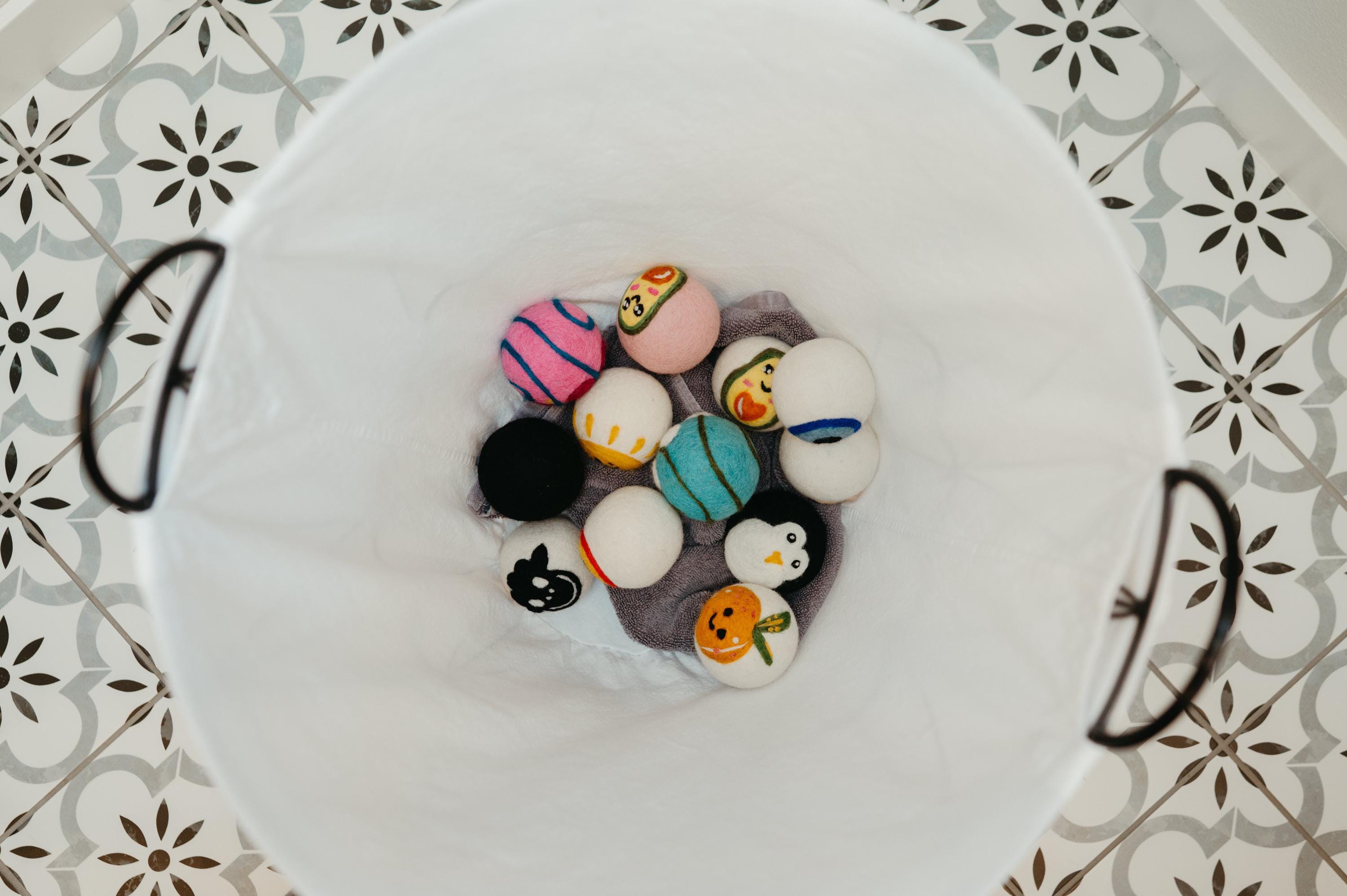 Organic Wool Dryer Balls--Florals