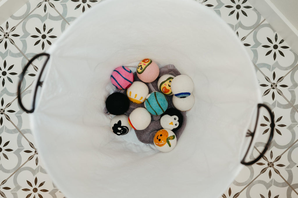 Organic Wool Dryer Balls--Buzz the Bumble Bee
