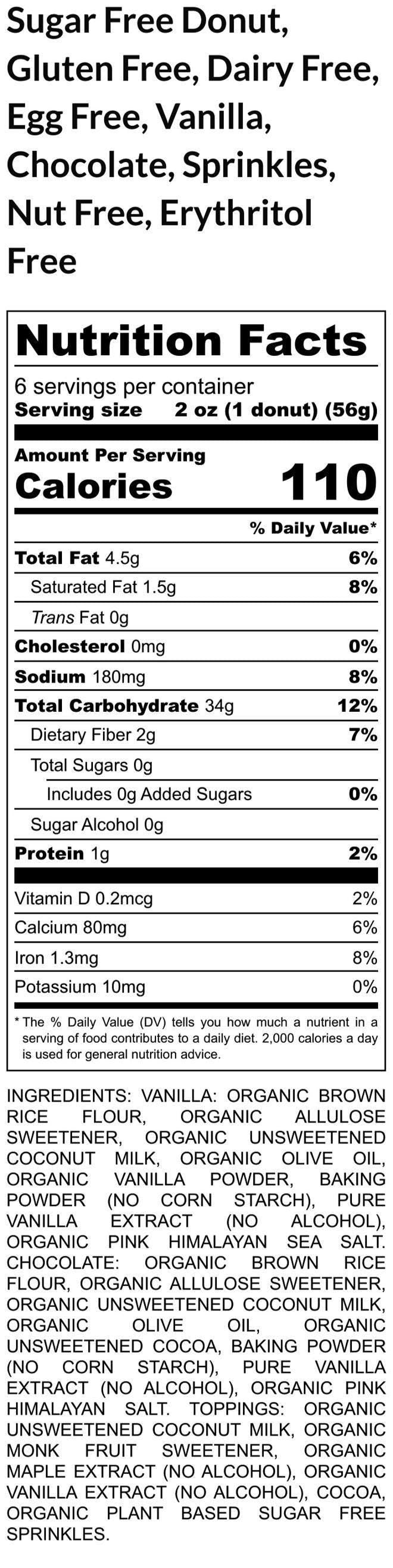 Sugar Free Donuts, Gluten Free, Dairy Free, Vegan, Vanilla, Chocolate, Egg Free, Nut Free, Erythritol Free, Birthday Gifts, Healthy snack