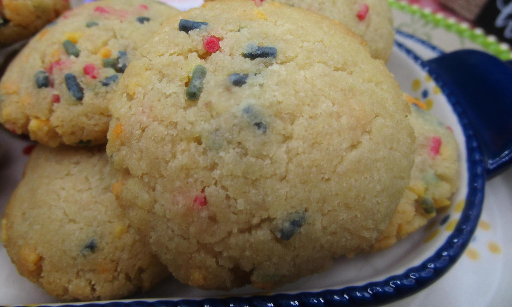 KETO Sugar Cookies, Vanilla Birthday Cake, Gluten Free, Grain free, Sugar Free, Vegan, Dairy Free, Low Carb Snacks, Graduation Party,
