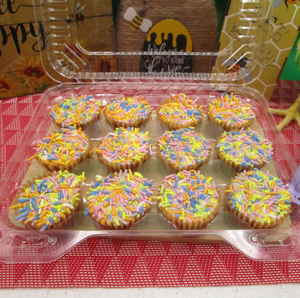 Mini Gluten Free Cupcakes, Peep marshmallow, Dairy Free, Vegan, Nut Free, Easter Snacks, School Safe, Natural Sprinkles, Chocolate Vanilla