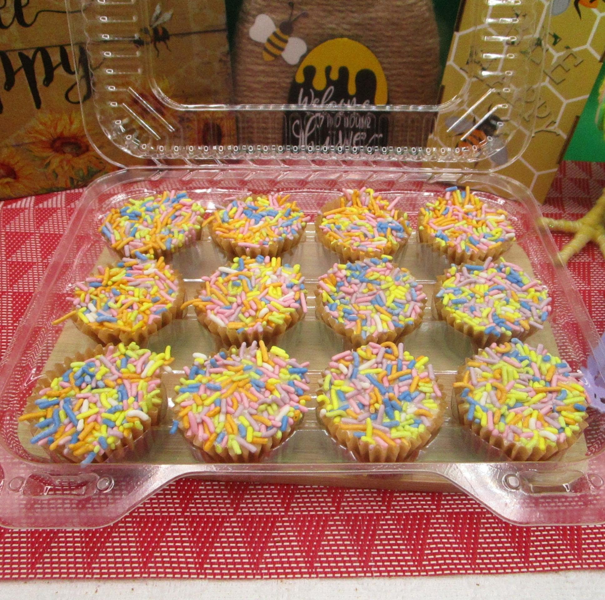 Mini Gluten Free Cupcakes, Peep marshmallow, Dairy Free, Vegan, Nut Free, Easter Snacks, School Safe, Natural Sprinkles, Chocolate Vanilla