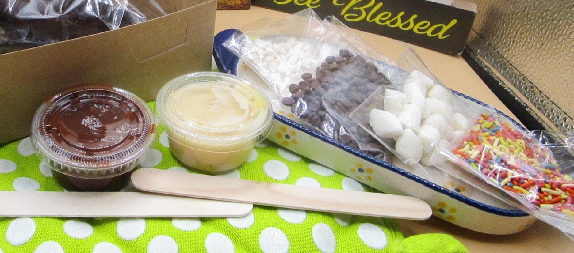 Gluten Free Smores Brownie Decorating Kit, Dairy Free, Vegan, Nut Free, Marshmallow Chocolate, Camp Activity, Kids Baking, July 4th crafts