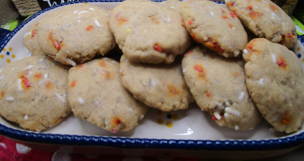 Gluten Free Sprinkled Sugar Cookies, Dairy Free, Egg Free, Nut Free, Oat Free, Vegan, Red White & Blue July 4th Celebration, Birthday Snacks