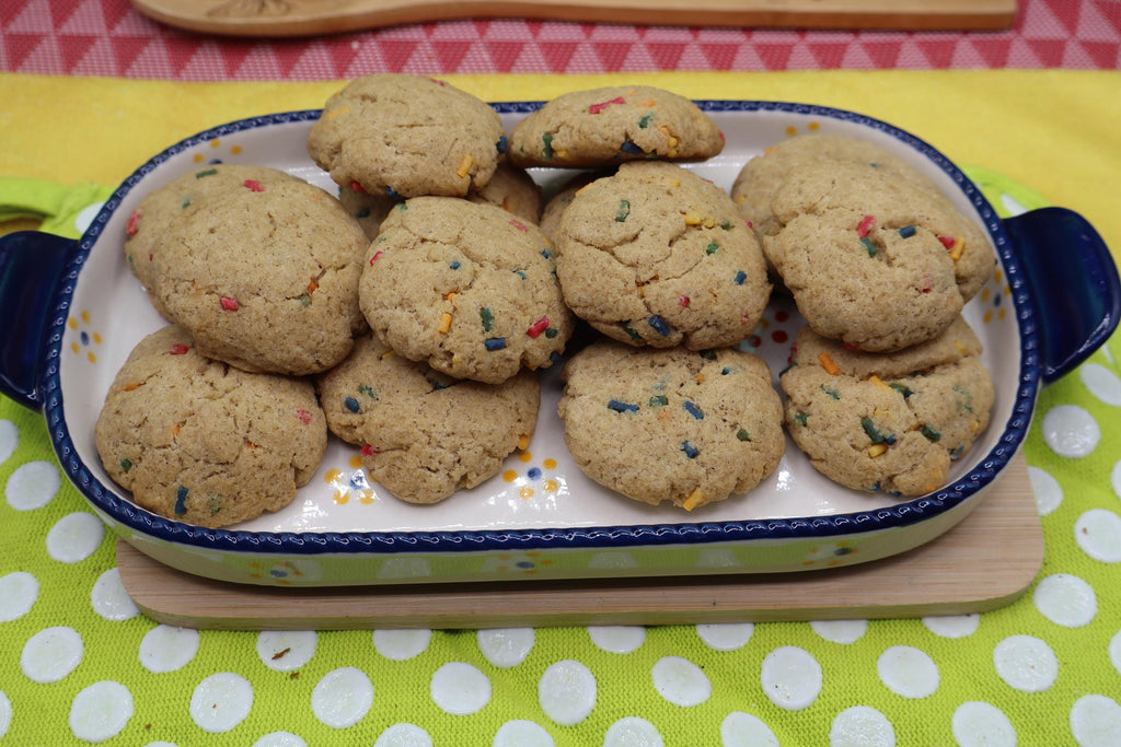 Gluten Free Sprinkled Sugar Cookies, Dairy Free, Egg Free, Nut Free, Oat Free, Vegan, Red White & Blue July 4th Celebration, Birthday Snacks