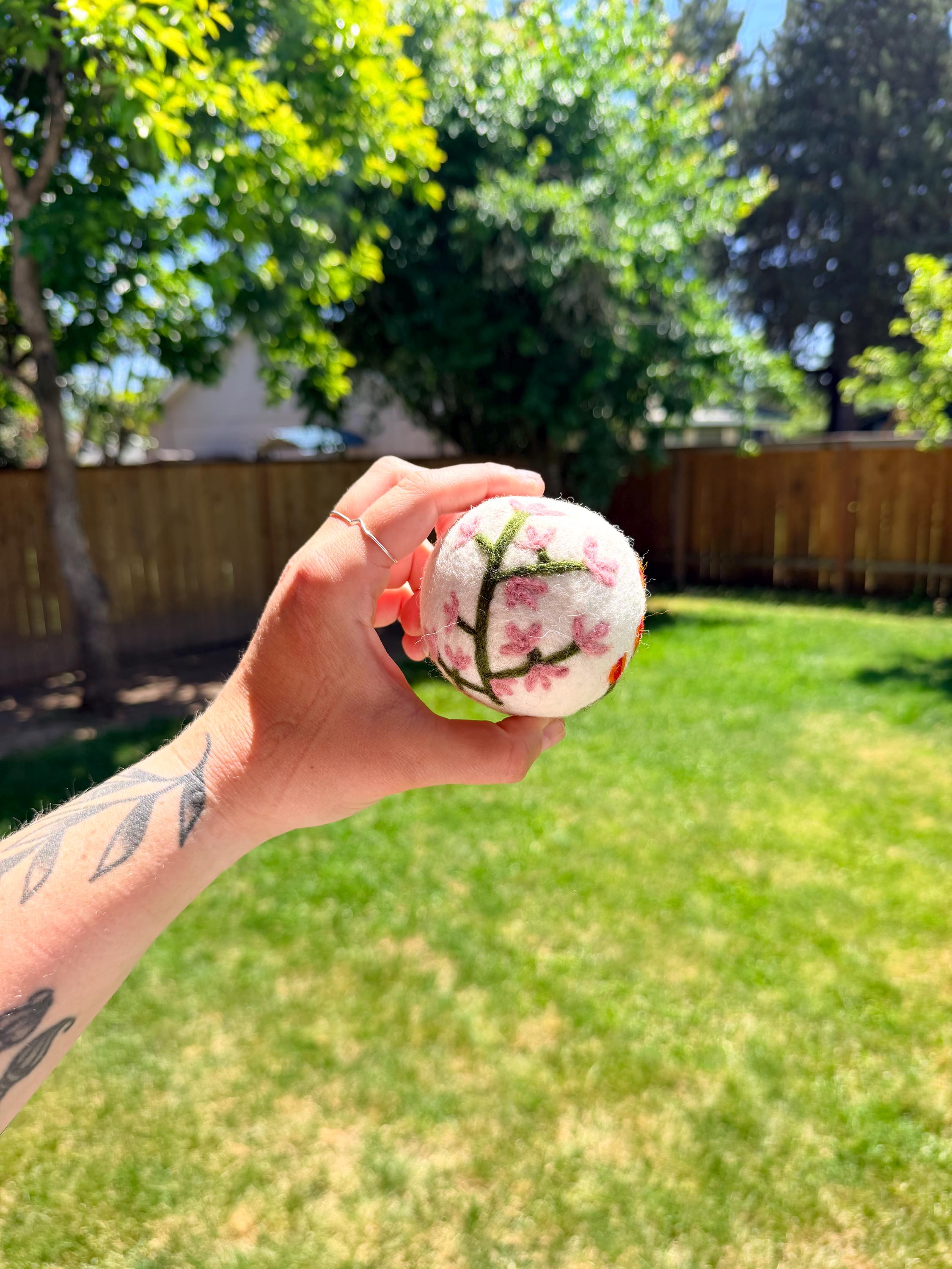 Organic Wool Dryer Balls--Florals