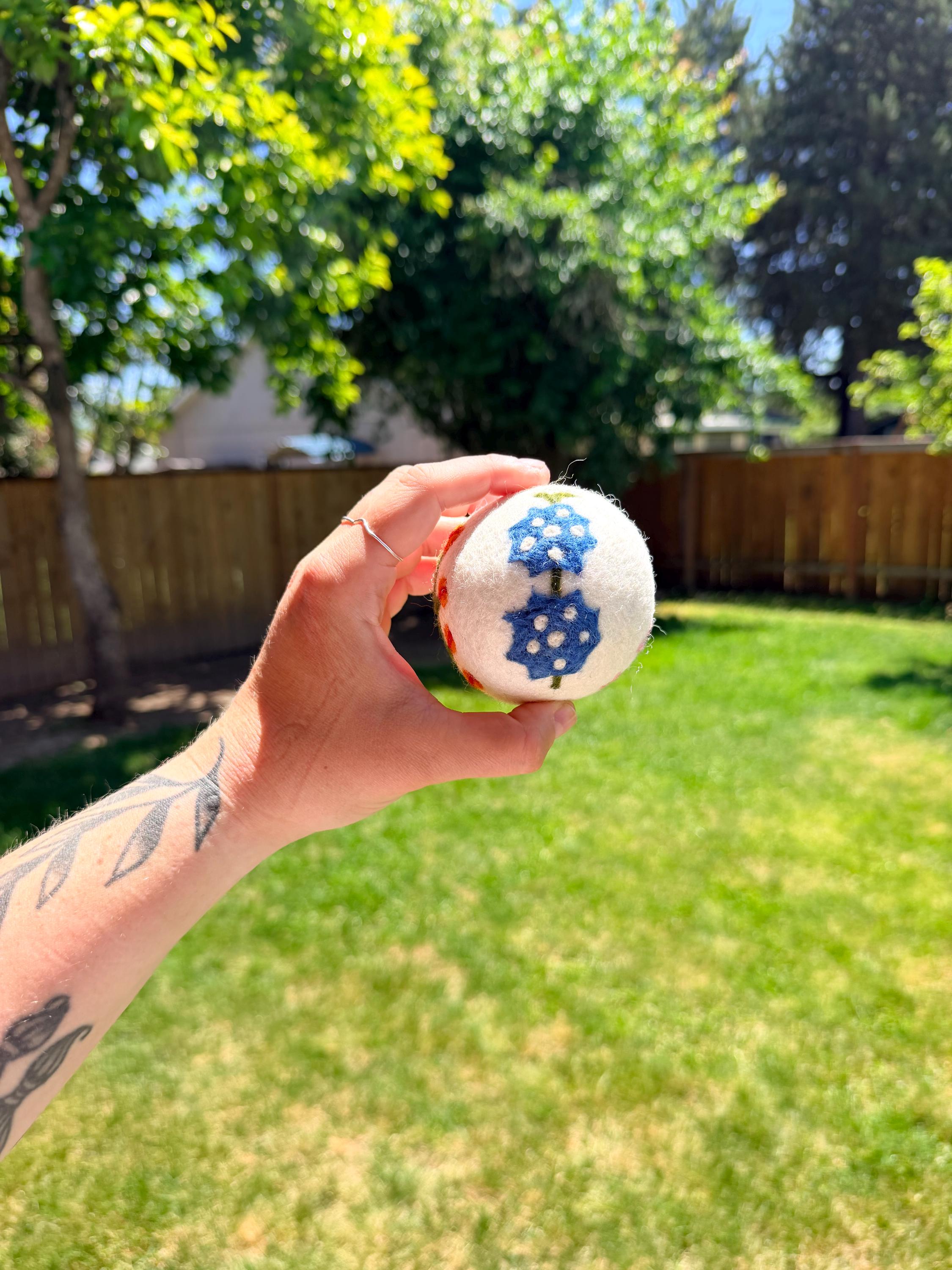 Organic Wool Dryer Balls--Florals
