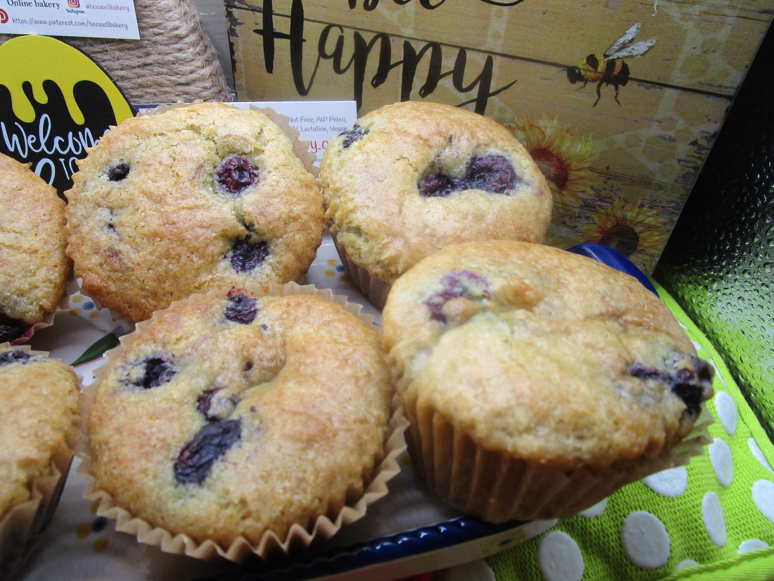 Gluten Free Muffins, Vegan, Egg Free, Dairy Free, Oat Free, Nut Free, Coconut Sugar, Organic breakfast, Summer Brunch, Birthday Gifts, Camp
