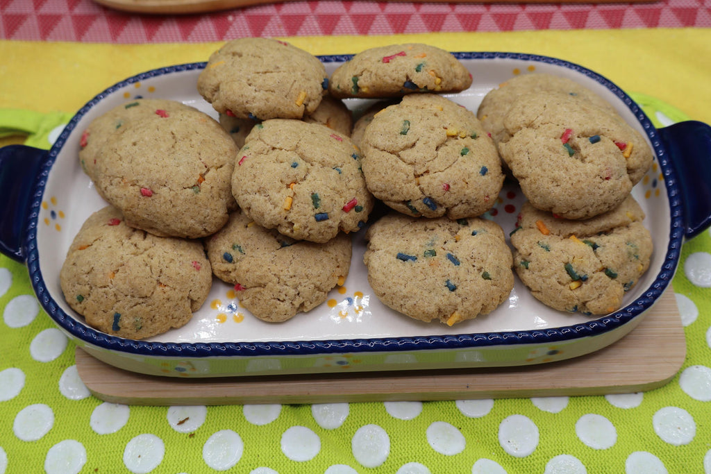 Gluten Free Sprinkled Sugar Cookies, Dairy Free, Egg Free, Nut Free, Oat Free, Vegan, Red White & Blue July 4th Celebration, Birthday Snacks