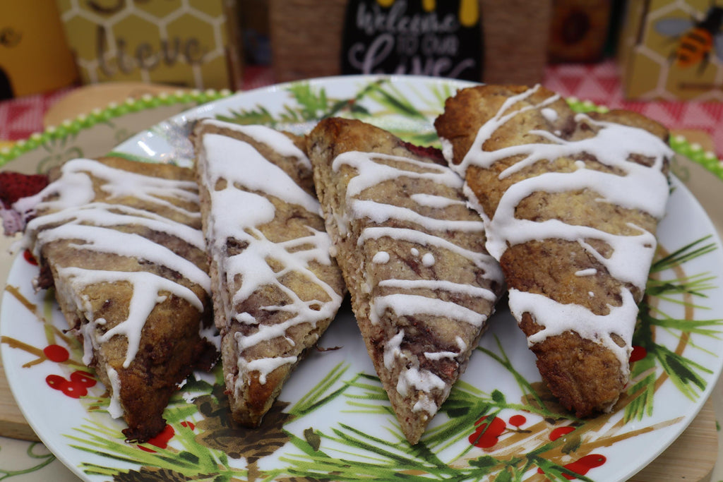 Gluten Free KETO Scones, Strawberry, Sugar Free, Dairy Free, Grain Free, Vegan, Egg Free, Low Net Carb Pastry, Summer Dessert, Fitness Gift