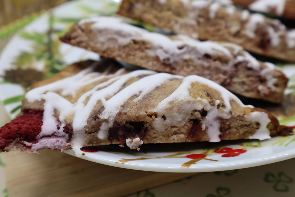 Gluten Free KETO Scones, Strawberry, Sugar Free, Dairy Free, Grain Free, Vegan, Egg Free, Low Net Carb Pastry, Summer Dessert, Fitness Gift