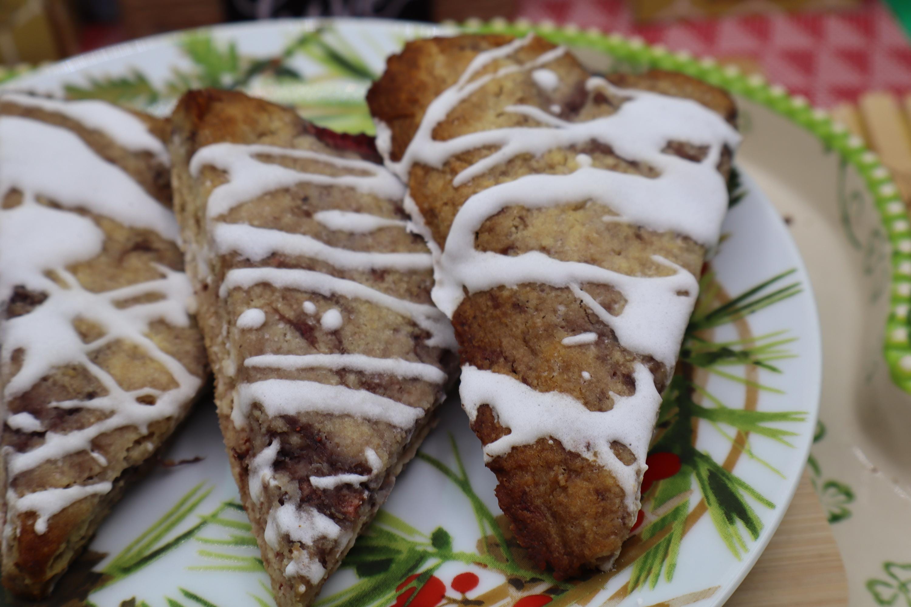 Gluten Free KETO Scones, Strawberry, Sugar Free, Dairy Free, Grain Free, Vegan, Egg Free, Low Net Carb Pastry, Summer Dessert, Fitness Gift